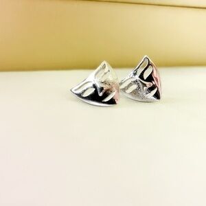 Sterling Silver Mask  Joker  Stud Earrings